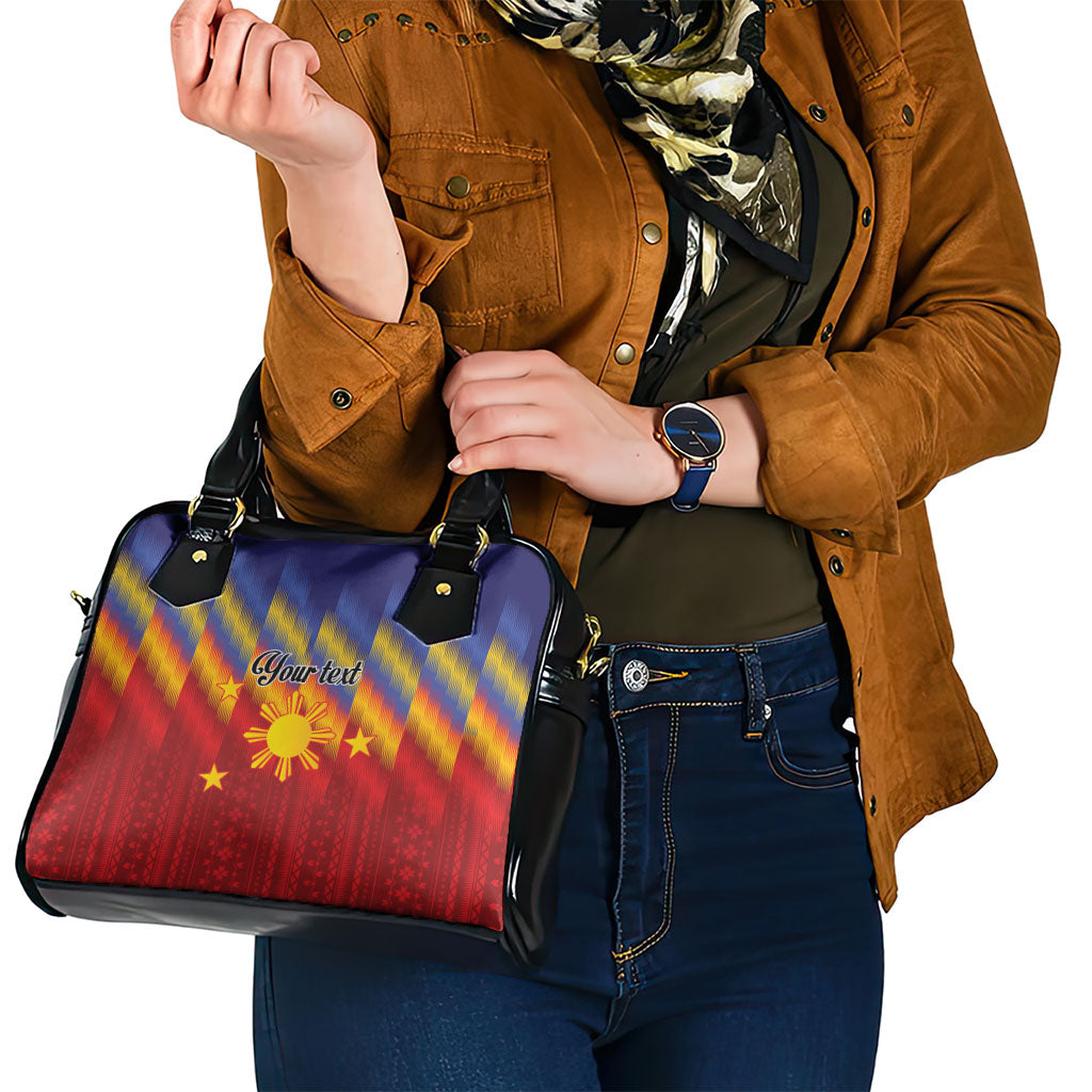 Personalized Philippines Eight Rays Sun Shoulder Handbag Traditional Filipino Igorot Pattern Motif LT9 - Polynesian Pride