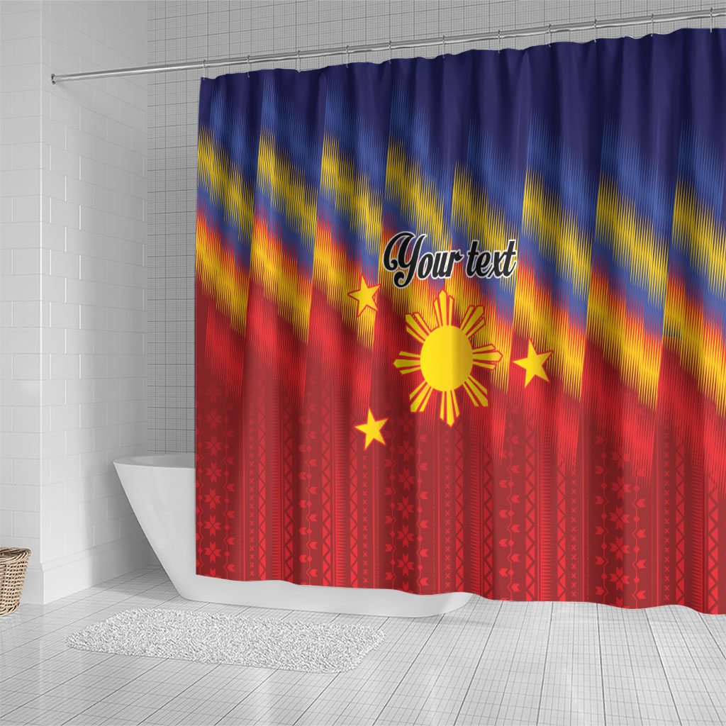 Personalized Philippines Eight Rays Sun Shower Curtain Traditional Filipino Igorot Pattern Motif LT9 - Polynesian Pride