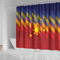 Personalized Philippines Eight Rays Sun Shower Curtain Traditional Filipino Igorot Pattern Motif LT9 - Polynesian Pride