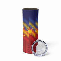 Personalized Philippines Eight Rays Sun Skinny Tumbler Traditional Filipino Igorot Pattern Motif LT9 - Polynesian Pride