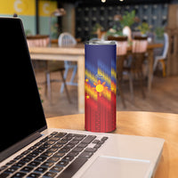 Personalized Philippines Eight Rays Sun Skinny Tumbler Traditional Filipino Igorot Pattern Motif LT9 - Polynesian Pride