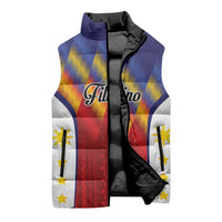 Personalized Philippines Eight Rays Sun Sleeveless Puffer Jacket Traditional Filipino Igorot Pattern Motif LT9 - Polynesian Pride