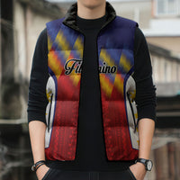 Personalized Philippines Eight Rays Sun Sleeveless Puffer Jacket Traditional Filipino Igorot Pattern Motif LT9 - Polynesian Pride