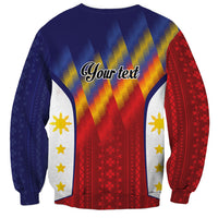 Personalized Philippines Eight Rays Sun Sweatshirt Traditional Filipino Igorot Pattern Motif LT9 - Polynesian Pride