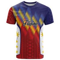 Personalized Philippines Eight Rays Sun T Shirt Traditional Filipino Igorot Pattern Motif LT9 Red - Polynesian Pride
