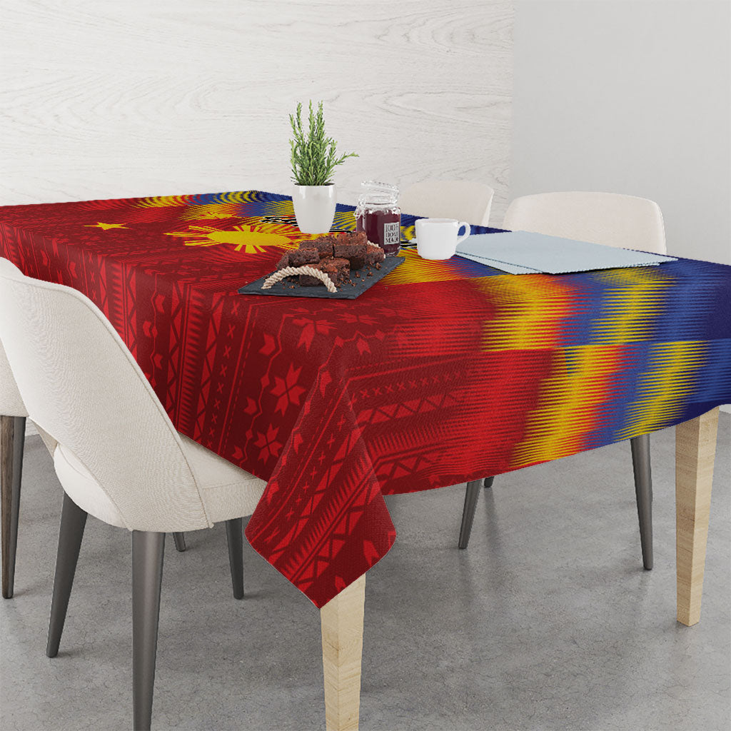 Personalized Philippines Eight Rays Sun Tablecloth Traditional Filipino Igorot Pattern Motif LT9 - Polynesian Pride