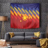 Personalized Philippines Eight Rays Sun Tapestry Traditional Filipino Igorot Pattern Motif LT9 Red - Polynesian Pride