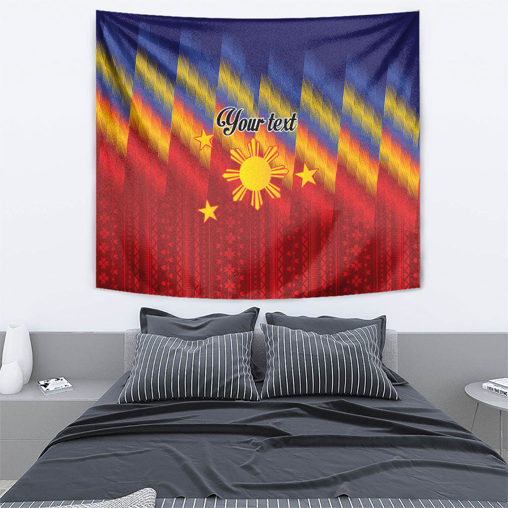 Personalized Philippines Eight Rays Sun Tapestry Traditional Filipino Igorot Pattern Motif LT9 - Polynesian Pride