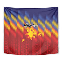 Personalized Philippines Eight Rays Sun Tapestry Traditional Filipino Igorot Pattern Motif LT9 - Polynesian Pride