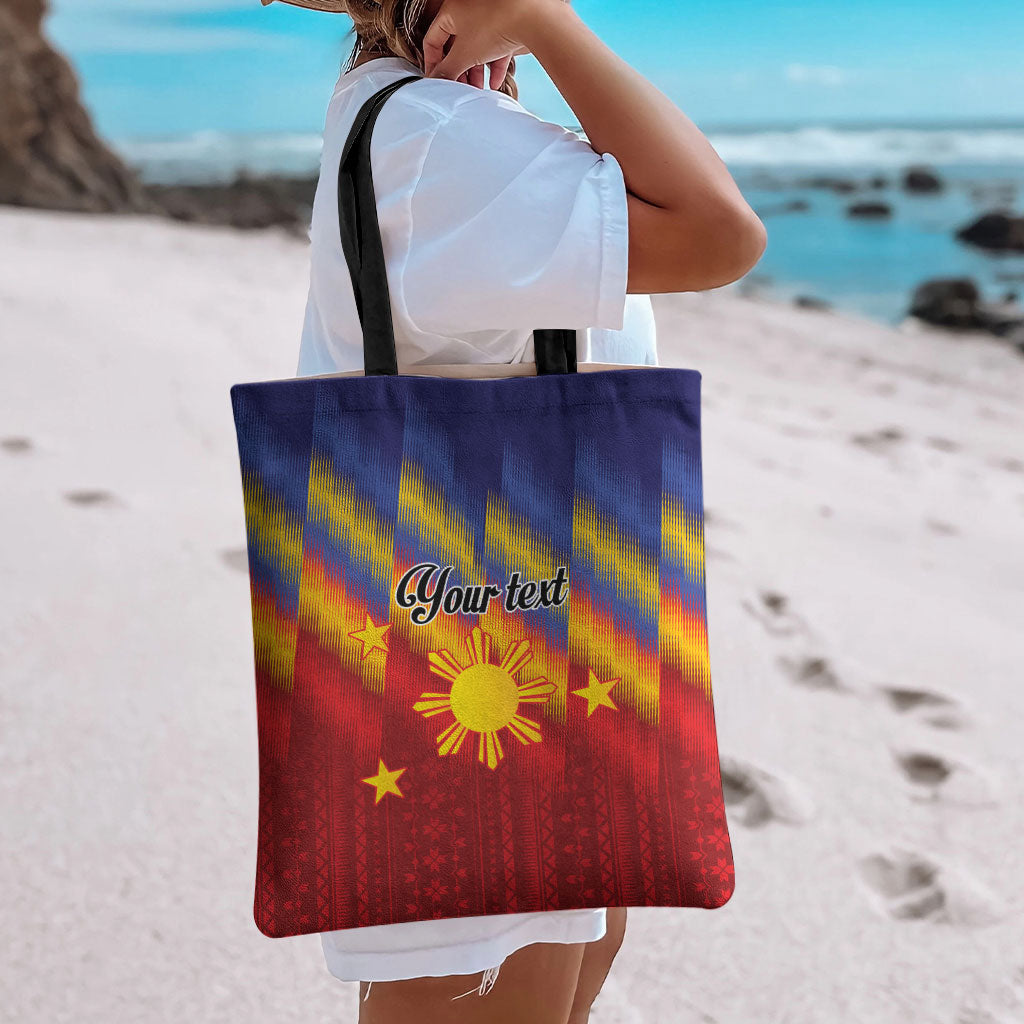 Personalized Philippines Eight Rays Sun Tote Bag Traditional Filipino Igorot Pattern Motif LT9 - Polynesian Pride