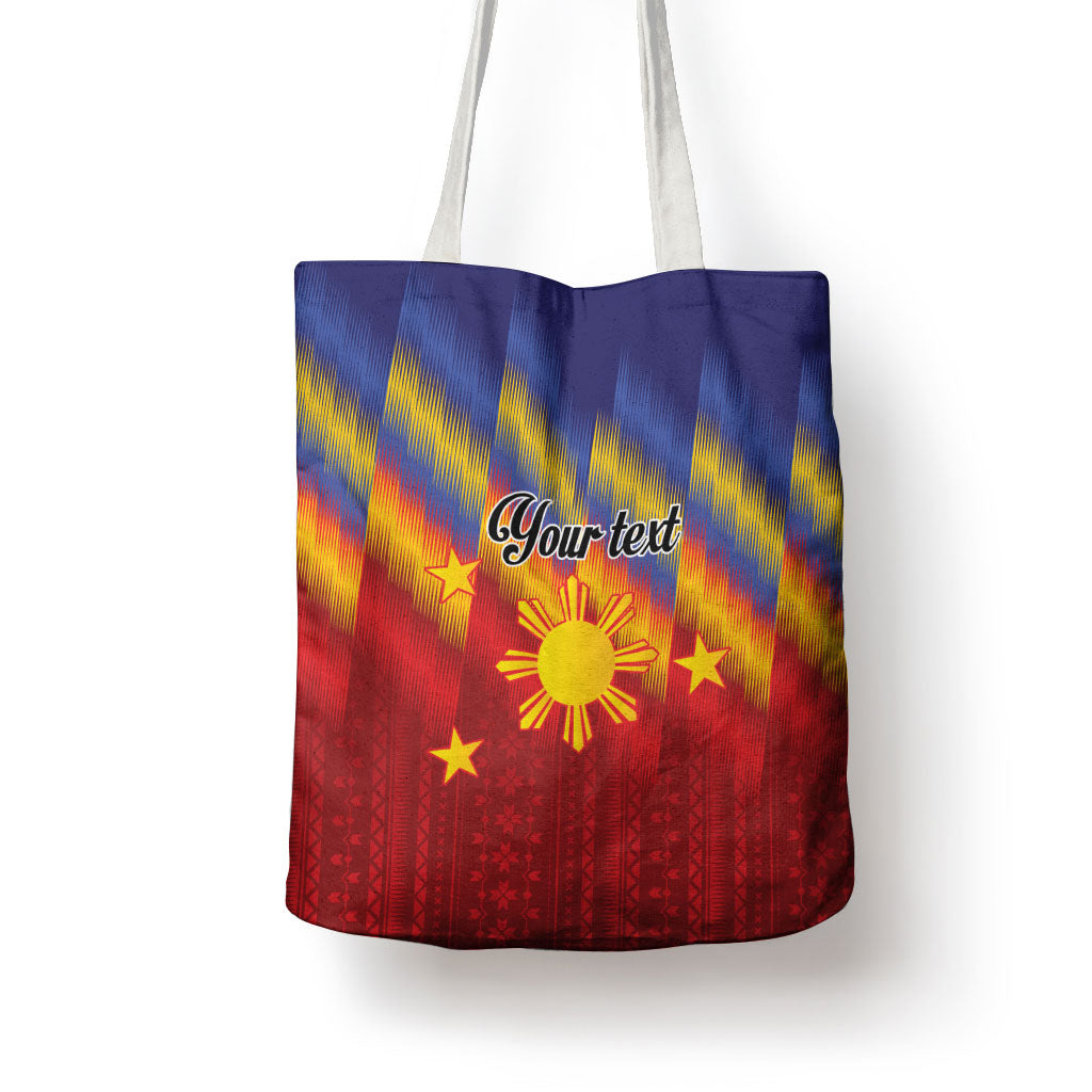 Personalized Philippines Eight Rays Sun Tote Bag Traditional Filipino Igorot Pattern Motif LT9 - Polynesian Pride