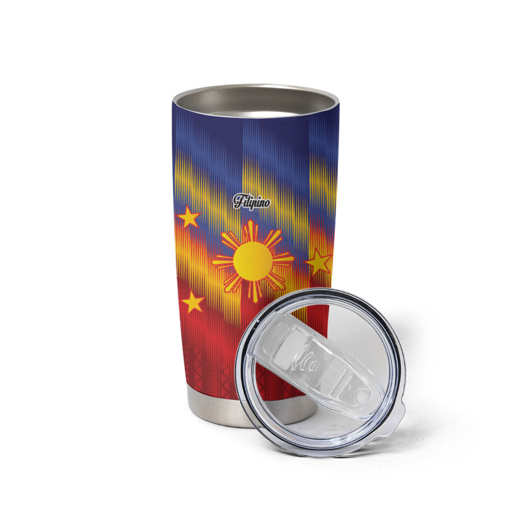 Personalized Philippines Eight Rays Sun Tumbler Cup Traditional Filipino Igorot Pattern Motif LT9 - Polynesian Pride