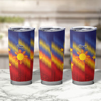 Personalized Philippines Eight Rays Sun Tumbler Cup Traditional Filipino Igorot Pattern Motif LT9 - Polynesian Pride