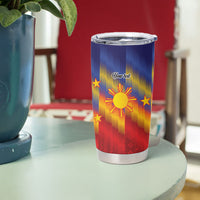 Personalized Philippines Eight Rays Sun Tumbler Cup Traditional Filipino Igorot Pattern Motif LT9 - Polynesian Pride