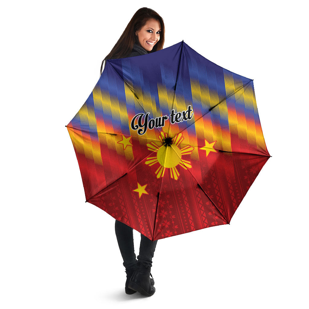 Personalized Philippines Eight Rays Sun Umbrella Traditional Filipino Igorot Pattern Motif LT9 - Polynesian Pride