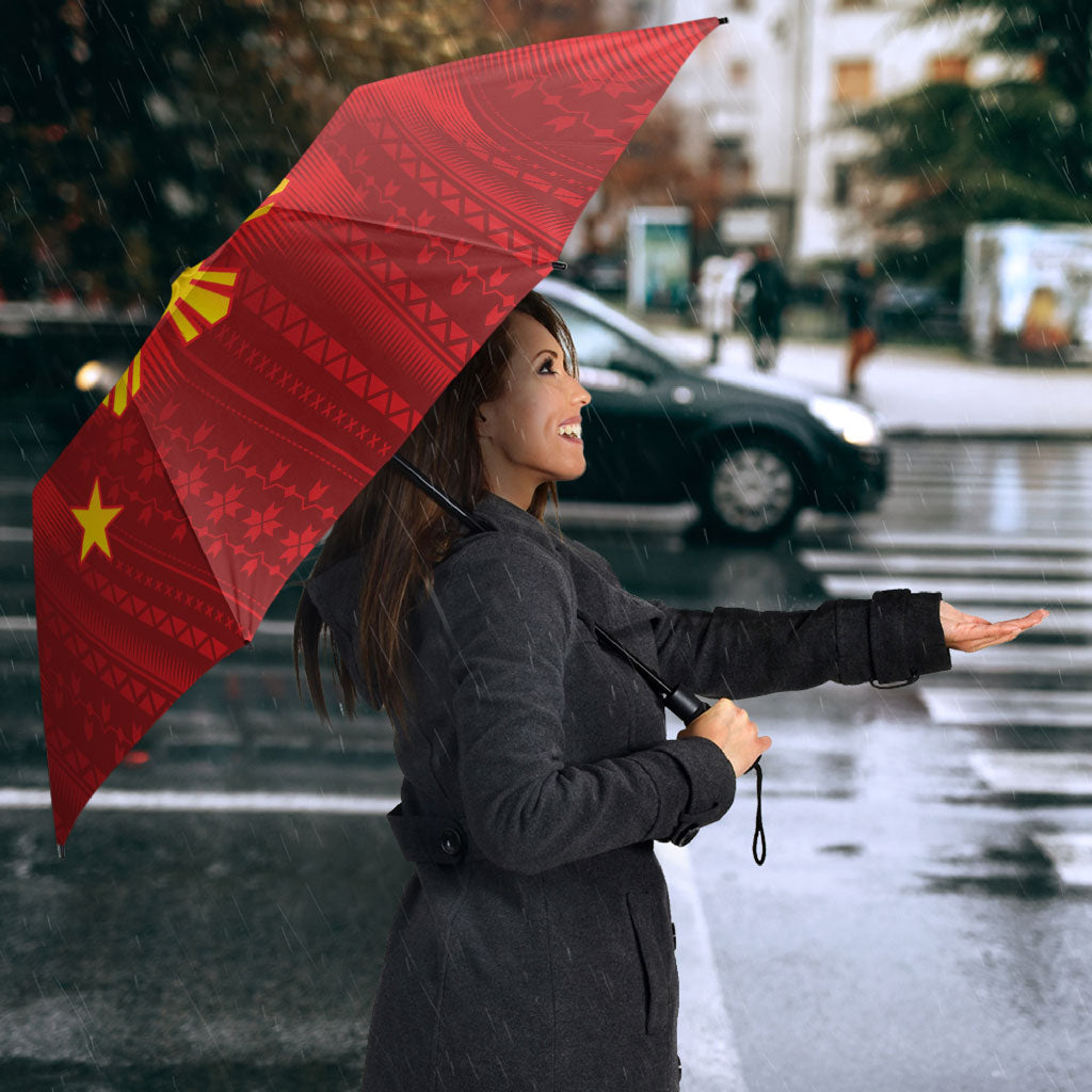 Personalized Philippines Eight Rays Sun Umbrella Traditional Filipino Igorot Pattern Motif LT9 - Polynesian Pride