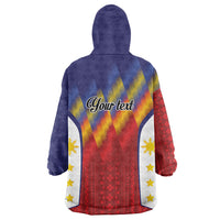 Personalized Philippines Eight Rays Sun Wearable Blanket Hoodie Traditional Filipino Igorot Pattern Motif LT9 - Polynesian Pride