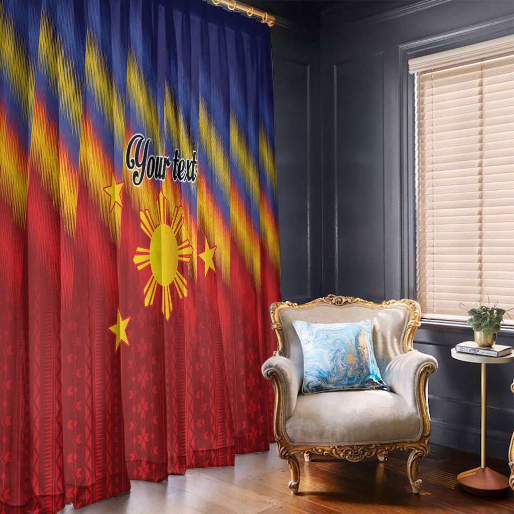 Personalized Philippines Eight Rays Sun Window Curtain Traditional Filipino Igorot Pattern Motif LT9 - Polynesian Pride