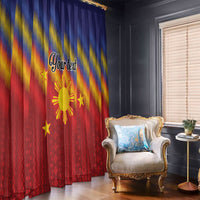 Personalized Philippines Eight Rays Sun Window Curtain Traditional Filipino Igorot Pattern Motif LT9 - Polynesian Pride
