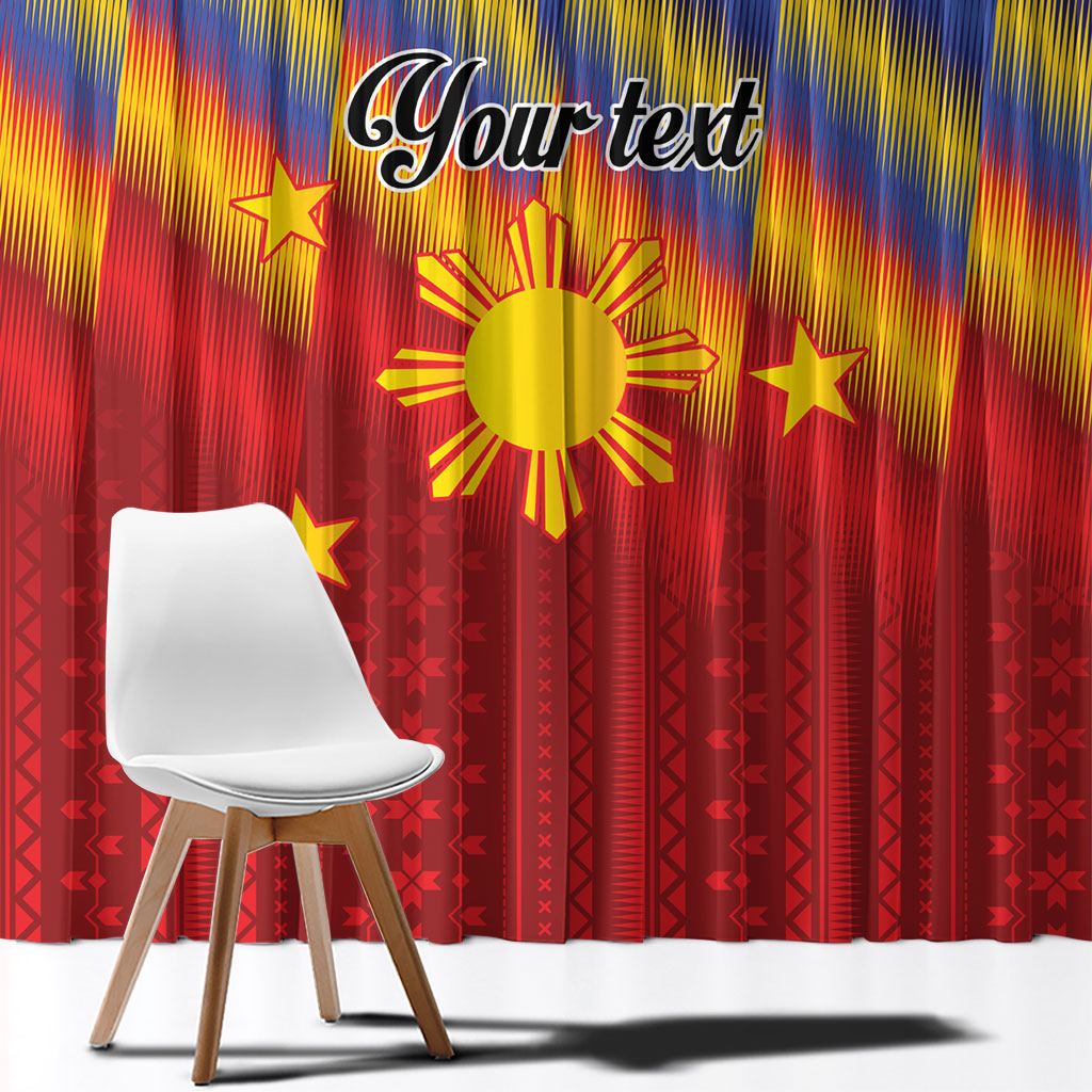 Personalized Philippines Eight Rays Sun Window Curtain Traditional Filipino Igorot Pattern Motif LT9 - Polynesian Pride