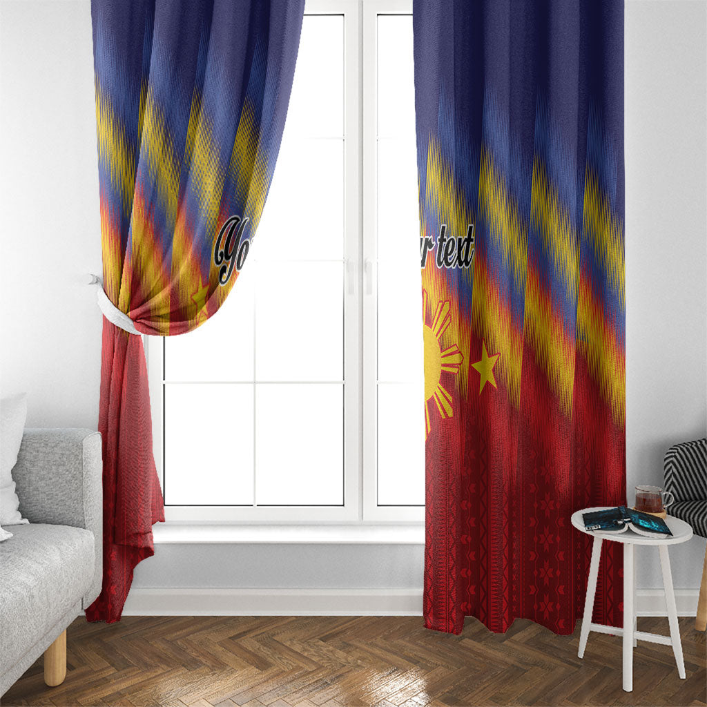 Personalized Philippines Eight Rays Sun Window Curtain Traditional Filipino Igorot Pattern Motif LT9 - Polynesian Pride