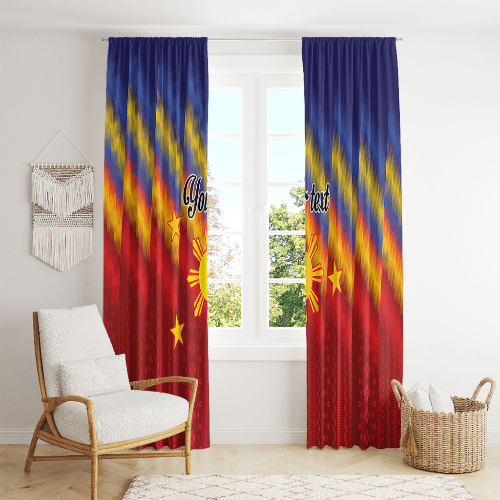 Personalized Philippines Eight Rays Sun Window Curtain Traditional Filipino Igorot Pattern Motif LT9 - Polynesian Pride