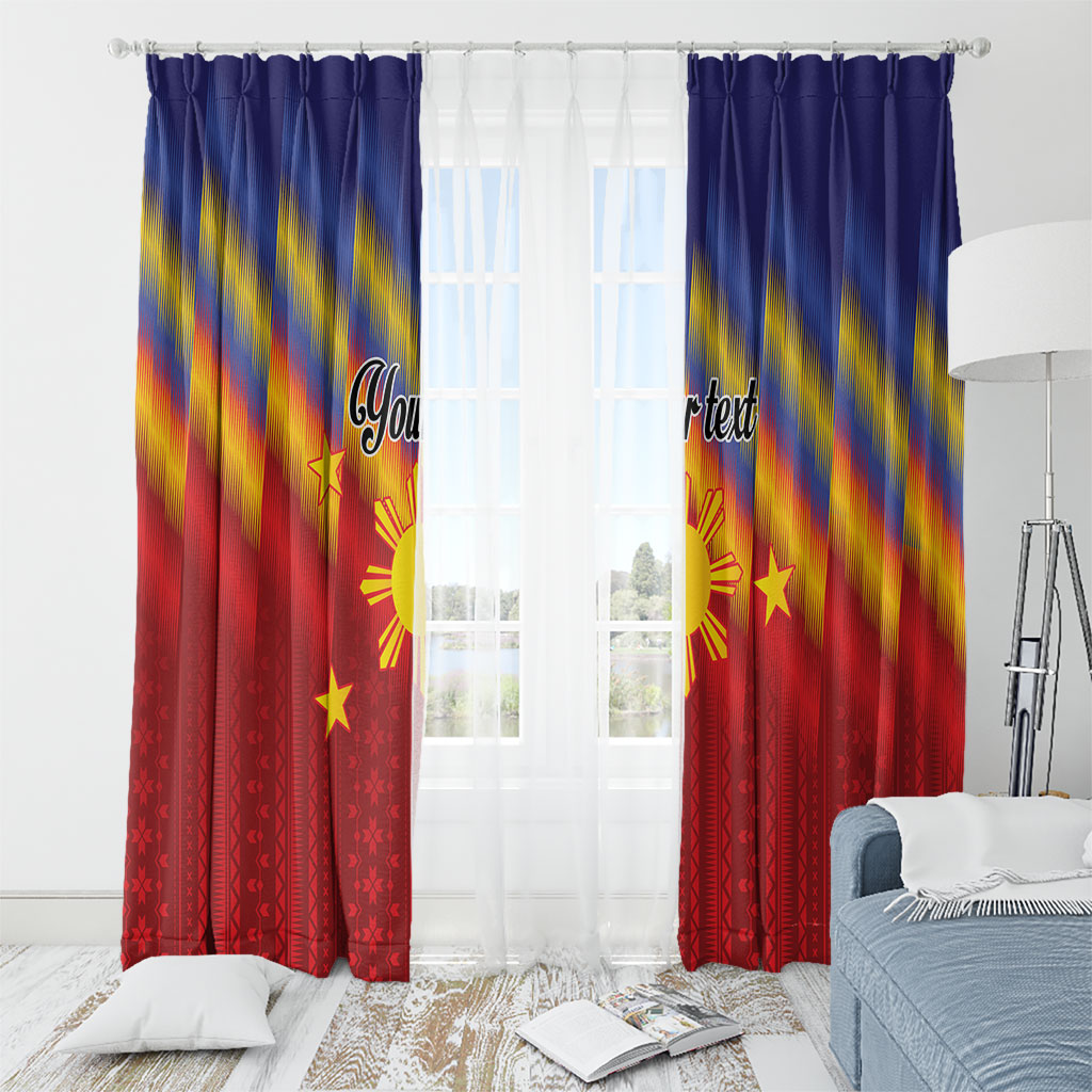 Personalized Philippines Eight Rays Sun Window Curtain Traditional Filipino Igorot Pattern Motif LT9 - Polynesian Pride