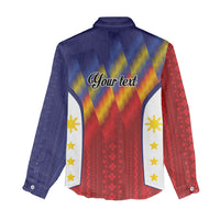 Personalized Philippines Eight Rays Sun Women Casual Shirt Traditional Filipino Igorot Pattern Motif LT9 - Polynesian Pride