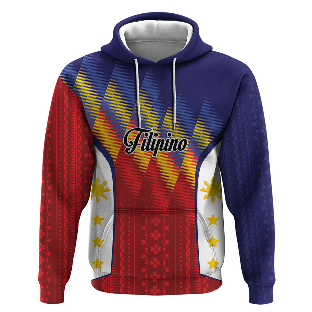 Personalized Philippines Eight Rays Sun Zip Hoodie Traditional Filipino Igorot Pattern Motif LT9 Pullover Hoodie Red - Polynesian Pride