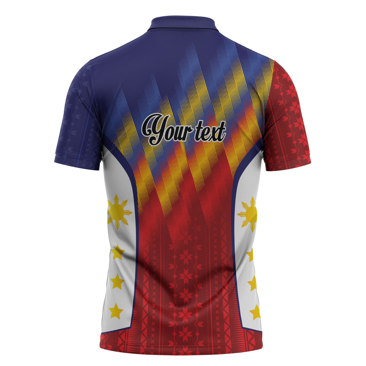 Personalized Philippines Eight Rays Sun Zipper Polo Shirt Traditional Filipino Igorot Pattern Motif LT9 - Polynesian Pride