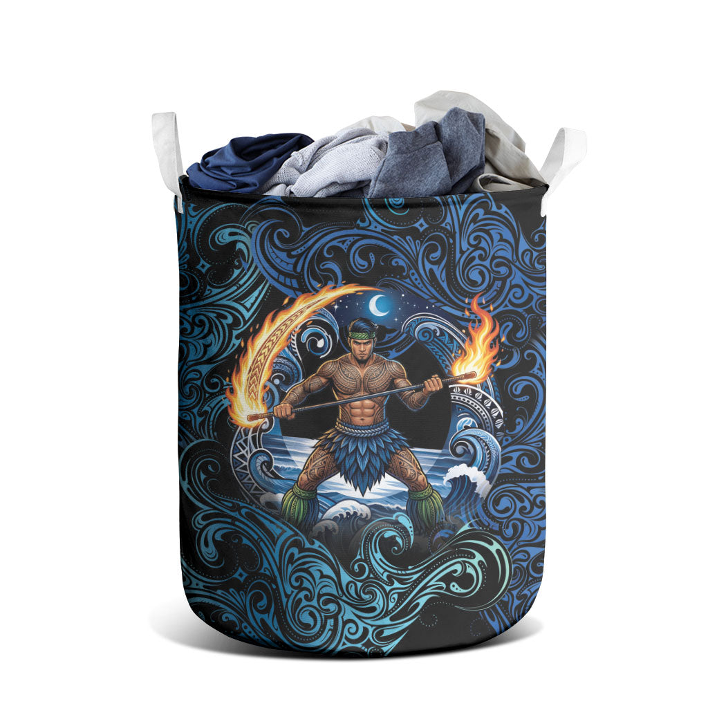 Samoa Siva Afi Laundry Basket Fireknife Fire Dance Pacific Tribal Motif LT9 - Polynesian Pride