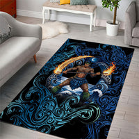 Samoa Siva Afi Area Rug Fireknife Fire Dance Pacific Tribal Motif LT9 - Polynesian Pride
