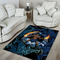 Samoa Siva Afi Area Rug Fireknife Fire Dance Pacific Tribal Motif LT9 - Polynesian Pride