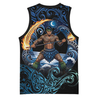 Samoa Siva Afi Basketball Jersey Fireknife Fire Dance Pacific Tribal Motif LT9 - Polynesian Pride