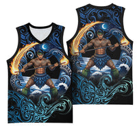 Samoa Siva Afi Basketball Jersey Fireknife Fire Dance Pacific Tribal Motif LT9 - Polynesian Pride