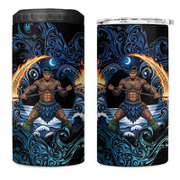 Samoa Siva Afi 4 in 1 Can Cooler Tumbler Fireknife Fire Dance Pacific Tribal Motif LT9 One Size: 16 oz Blue - Polynesian Pride