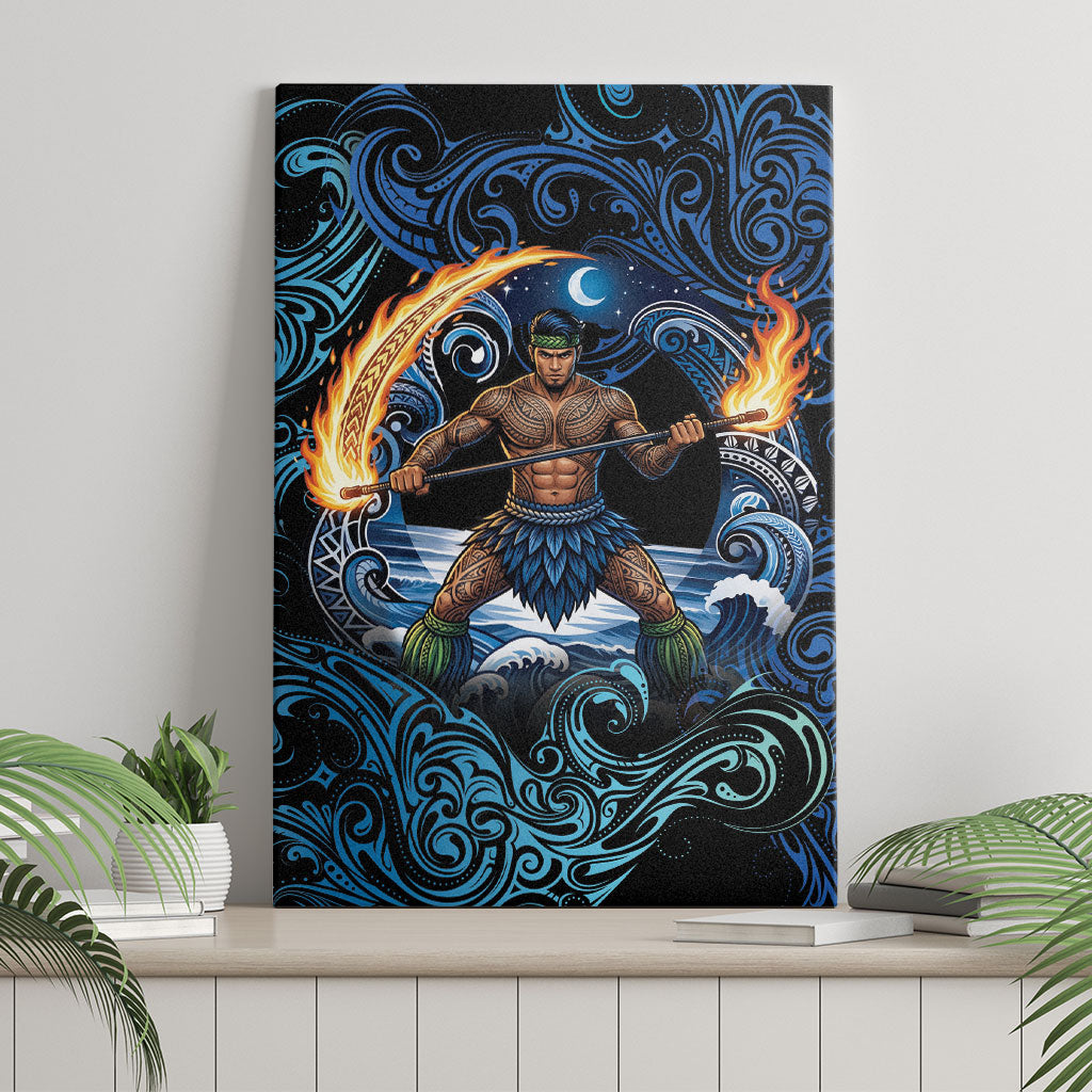 Samoa Siva Afi Canvas Wall Art Fireknife Fire Dance Pacific Tribal Motif LT9 - Polynesian Pride