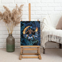 Samoa Siva Afi Canvas Wall Art Fireknife Fire Dance Pacific Tribal Motif LT9 - Polynesian Pride