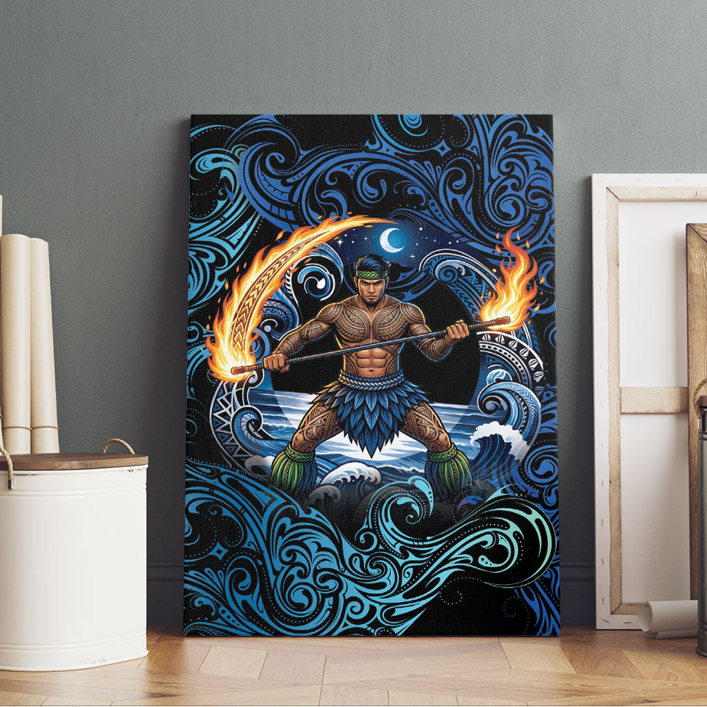 Samoa Siva Afi Canvas Wall Art Fireknife Fire Dance Pacific Tribal Motif LT9 - Polynesian Pride