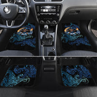 Samoa Siva Afi Car Mats Fireknife Fire Dance Pacific Tribal Motif LT9 Set 4pcs Blue - Polynesian Pride