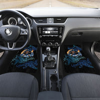 Samoa Siva Afi Car Mats Fireknife Fire Dance Pacific Tribal Motif LT9 Set 2pcs - Front Blue - Polynesian Pride