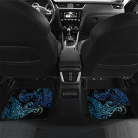 Samoa Siva Afi Car Mats Fireknife Fire Dance Pacific Tribal Motif LT9 Set 2pcs - Back Blue - Polynesian Pride