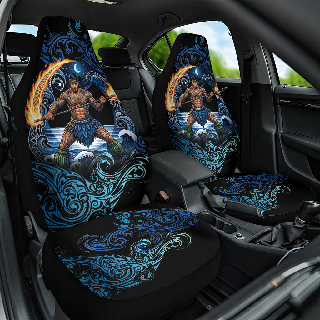 Samoa Siva Afi Car Seat Cover Fireknife Fire Dance Pacific Tribal Motif LT9 One Size Blue - Polynesian Pride