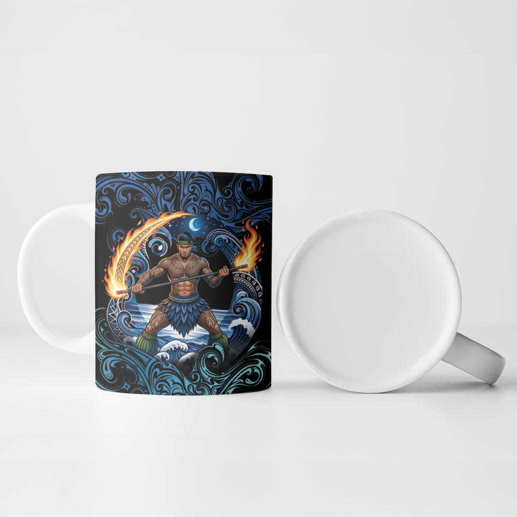 Samoa Siva Afi Ceramic Mug Fireknife Fire Dance Pacific Tribal Motif LT9 - Polynesian Pride