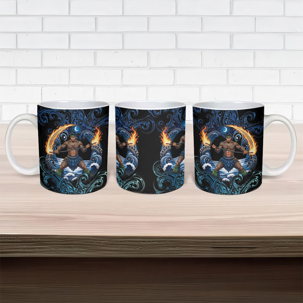 Samoa Siva Afi Ceramic Mug Fireknife Fire Dance Pacific Tribal Motif LT9 - Polynesian Pride