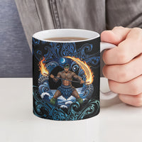 Samoa Siva Afi Ceramic Mug Fireknife Fire Dance Pacific Tribal Motif LT9 - Polynesian Pride