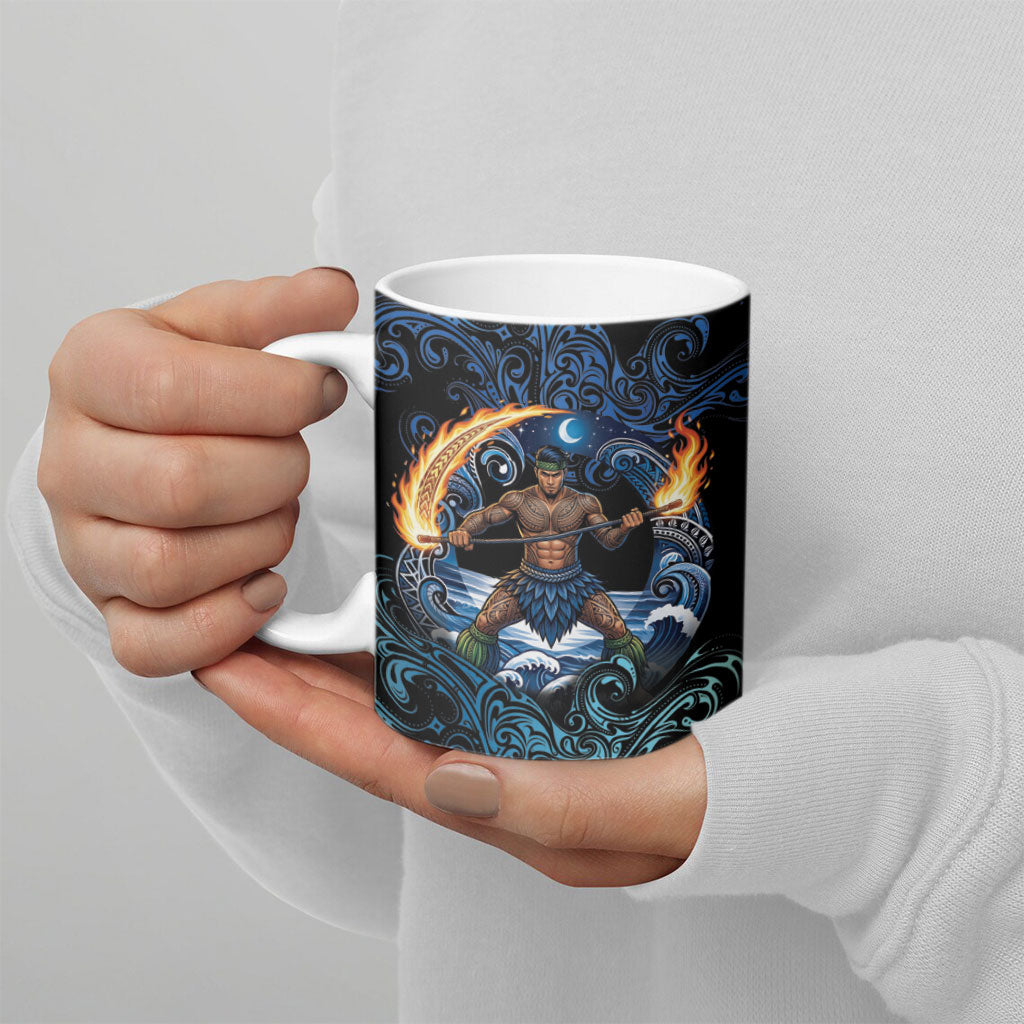 Samoa Siva Afi Ceramic Mug Fireknife Fire Dance Pacific Tribal Motif LT9 - Polynesian Pride