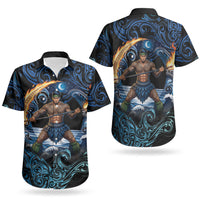 Samoa Siva Afi Couples Matching Tank Maxi Dress and Hawaiian Shirt Fireknife Fire Dance Pacific Tribal Motif LT9 - Polynesian Pride