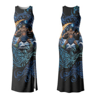 Samoa Siva Afi Couples Matching Tank Maxi Dress and Hawaiian Shirt Fireknife Fire Dance Pacific Tribal Motif LT9 - Polynesian Pride