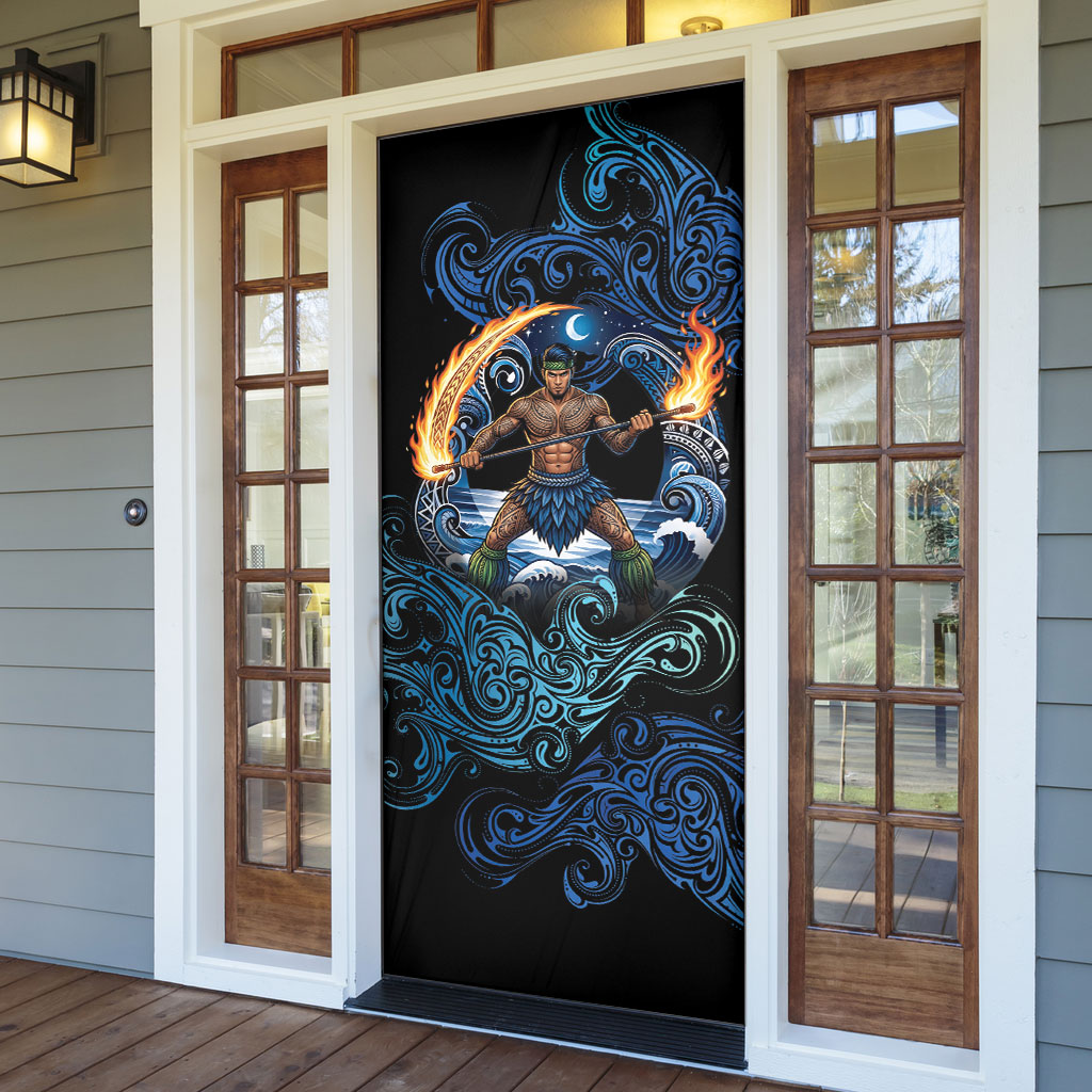 Samoa Siva Afi Door Cover Fireknife Fire Dance Pacific Tribal Motif LT9 - Polynesian Pride
